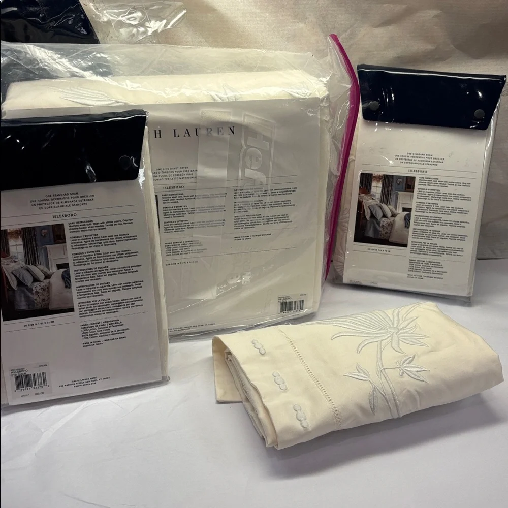 4 Pc Set Ralph Lauren Hillsboro Islesboro Duvet Cover Set
